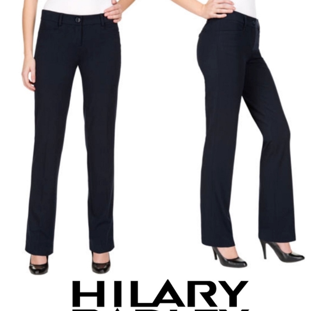 Hilary Radley Flat Front Straight Leg Dress Pants